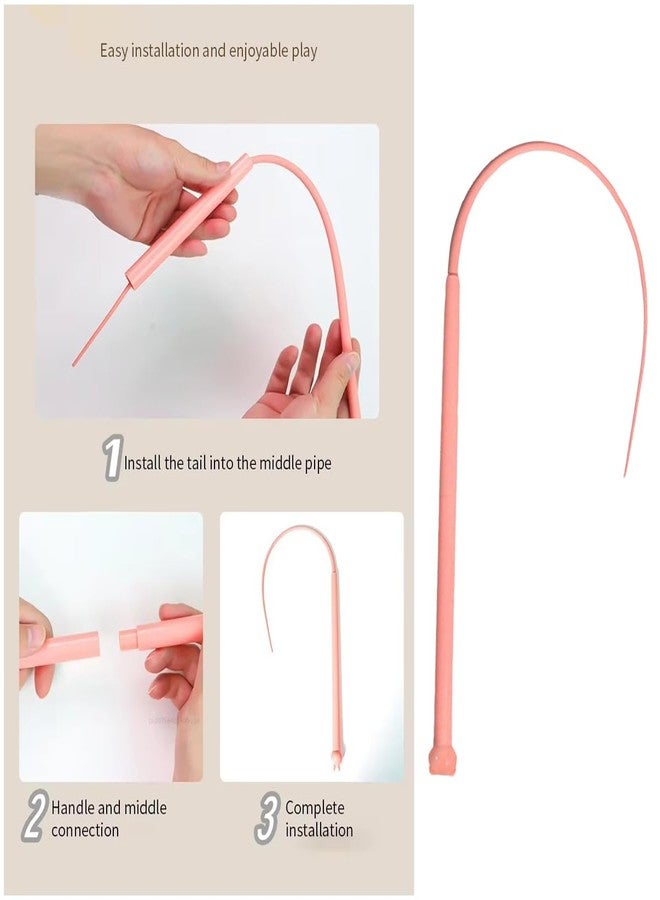 SquEqu Interactive Cat Wand Toys Silicone Mice Tail Simulated Mouse Hunting Cat Toy Snake Cat Teaser Wand Stick for Indoor Cats Kitty Kitten Stress Relief Chasing Exercise with Additional Mouse Tails - Image 3